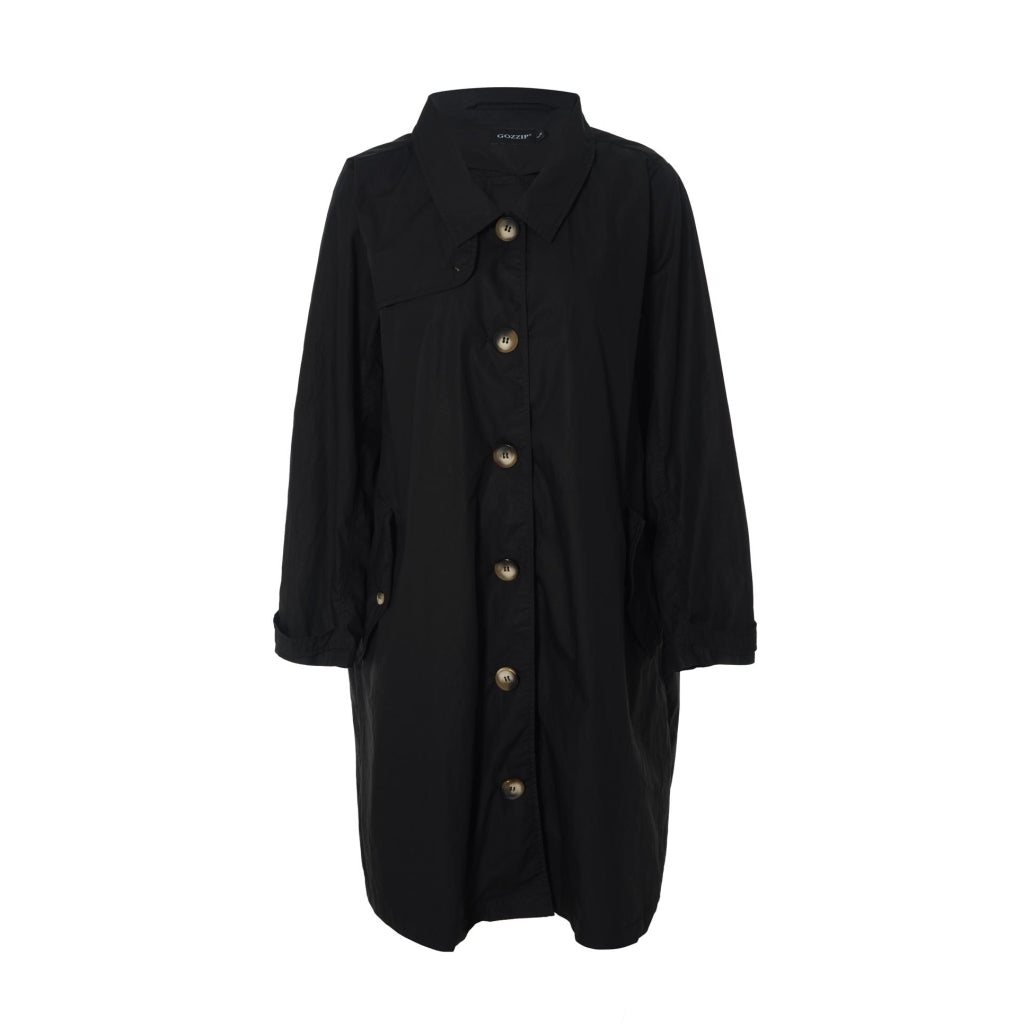 Gozzip Woman Beatrice Trenchcoat - FLERE FARVER Coat Black