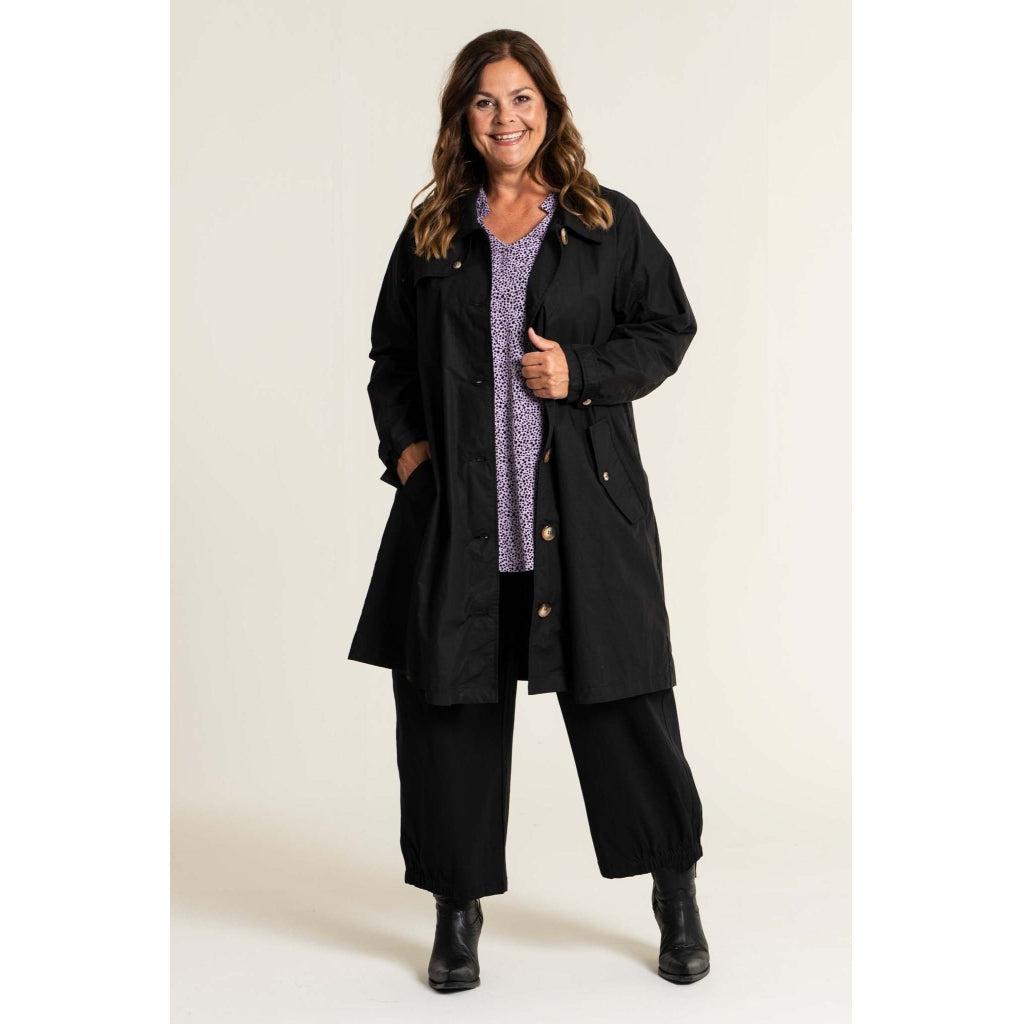 Gozzip Woman Beatrice Trenchcoat - FLERE FARVER Coat Black