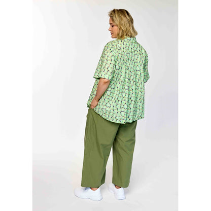 Gozzip Woman GAgaton Blouse Blouse Green Print