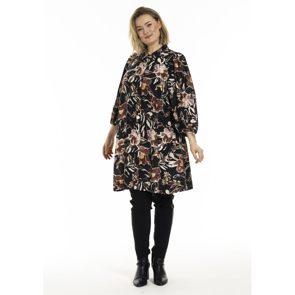 Gozzip Woman GAgnete Tunic Tunic Black Print