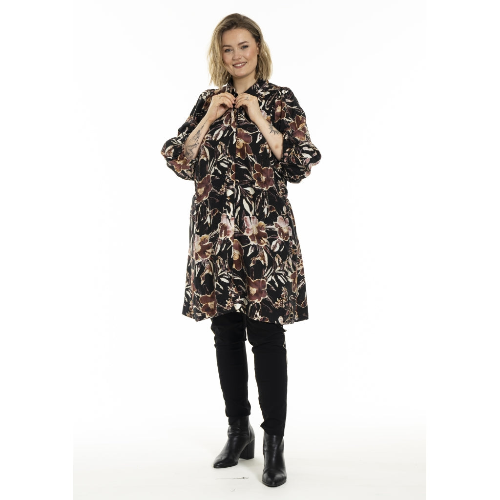 Gozzip Woman GAgnete Tunic Tunic Black Print