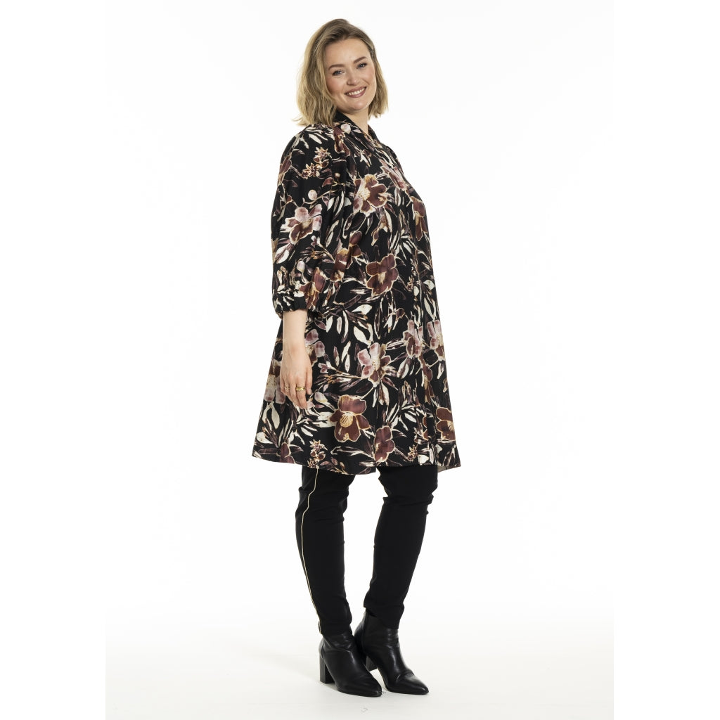 Gozzip Woman GAgnete Tunic Tunic Black Print