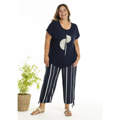 Gozzip Woman GAugusta Pants 7/8 7/8 Pant Navy stripe