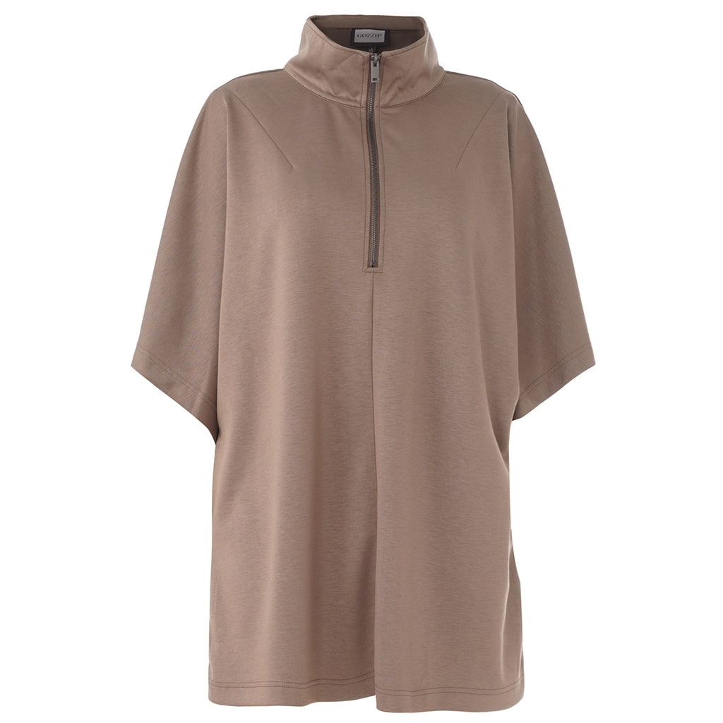 Gozzip Woman GEdit Tunic with zipper Tunic Brown