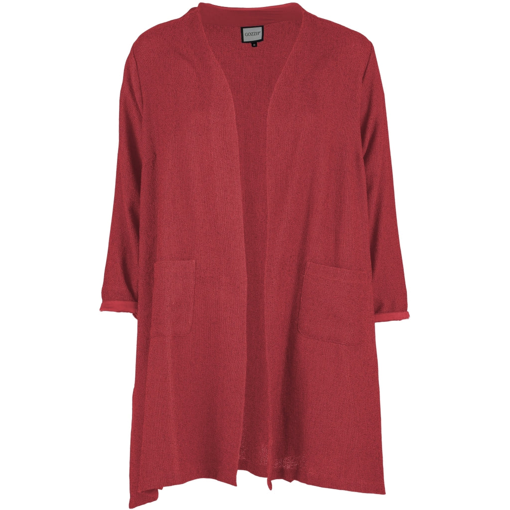 Gozzip Woman GFrance Long Cardigan Long Cardigan Scarlet