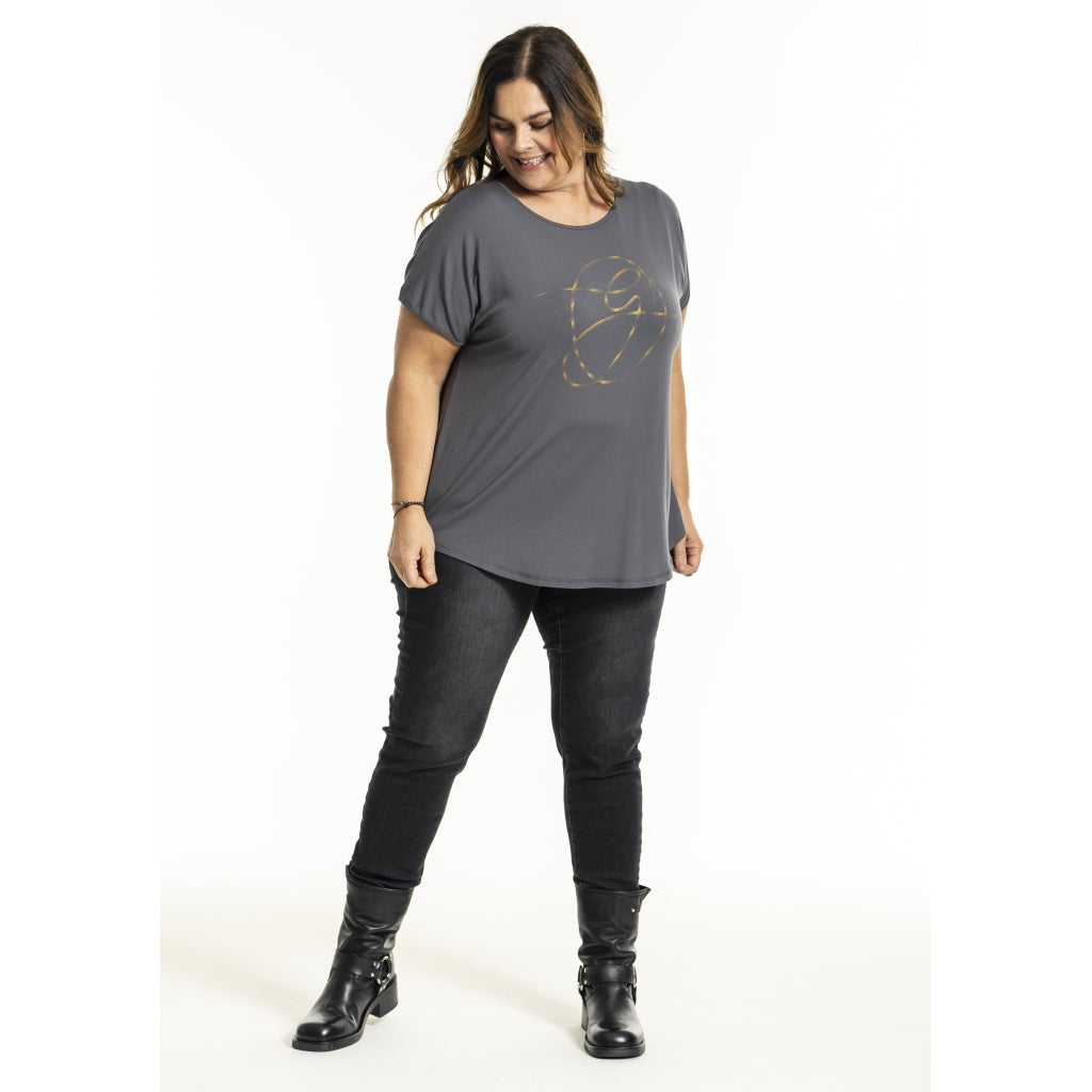 Gozzip Woman GGitte T-shirt with print T-Shirt Grey