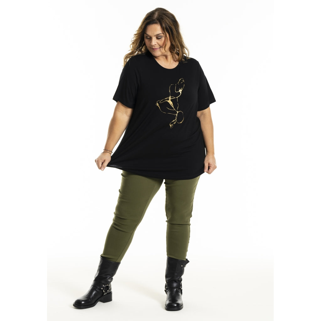 Gozzip Woman GGitte T-shirt with print T-Shirt Black