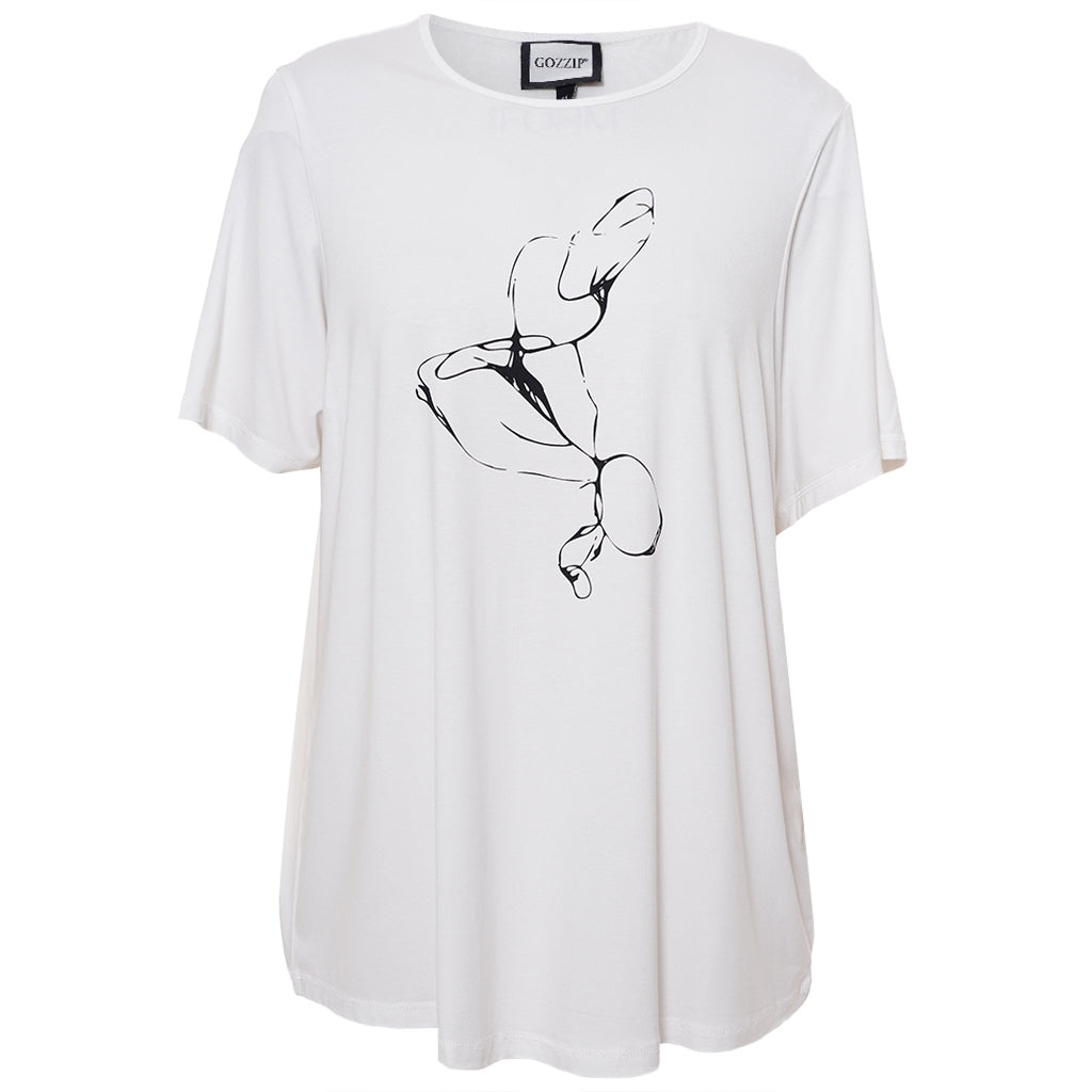 Gozzip Woman GGitte T-shirt with print T-Shirt White