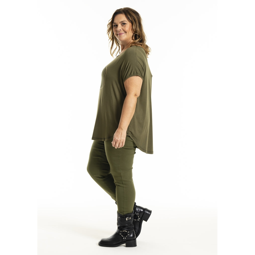 Gozzip Woman GGitte T-shirt with print T-Shirt Olive