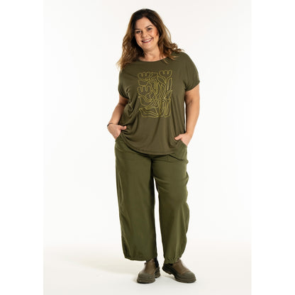 Gozzip Woman GGitte T-shirt with print T-Shirt Olive