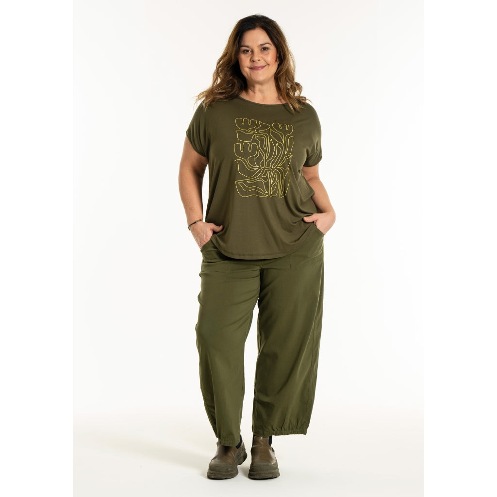 Gozzip Woman GGitte T-shirt with print T-Shirt Olive