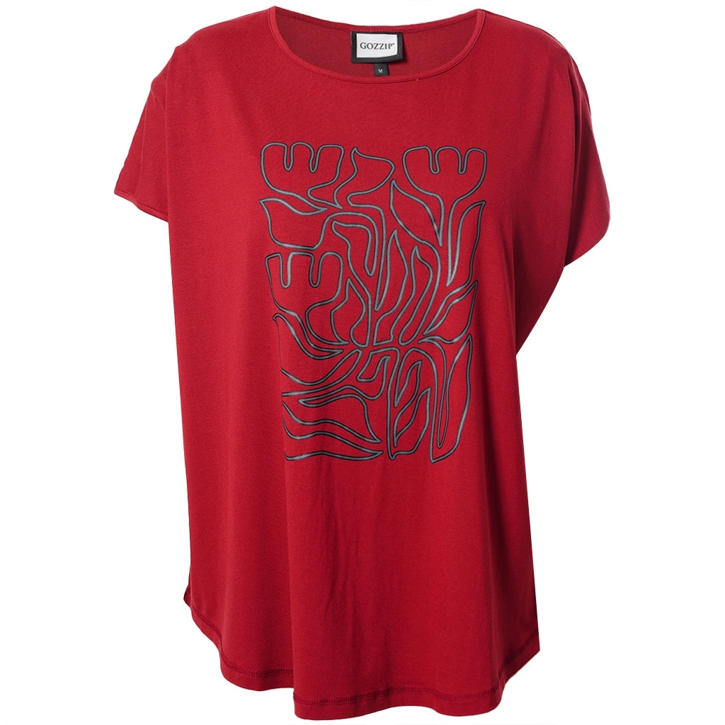 Gozzip Woman GGitte T-shirt with print T-Shirt Scarlet