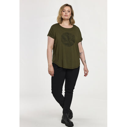 Gozzip Woman GGitte T-shirt with print T-Shirt Olive