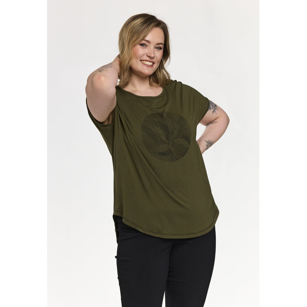 Gozzip Woman GGitte T-shirt with print T-Shirt Olive