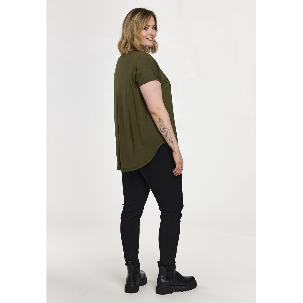 Gozzip Woman GGitte T-shirt with print T-Shirt Olive