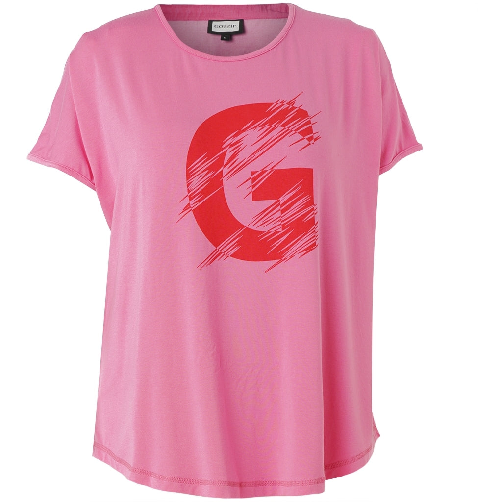 Gozzip Woman GGitte T-shirt with print T-Shirt Pink