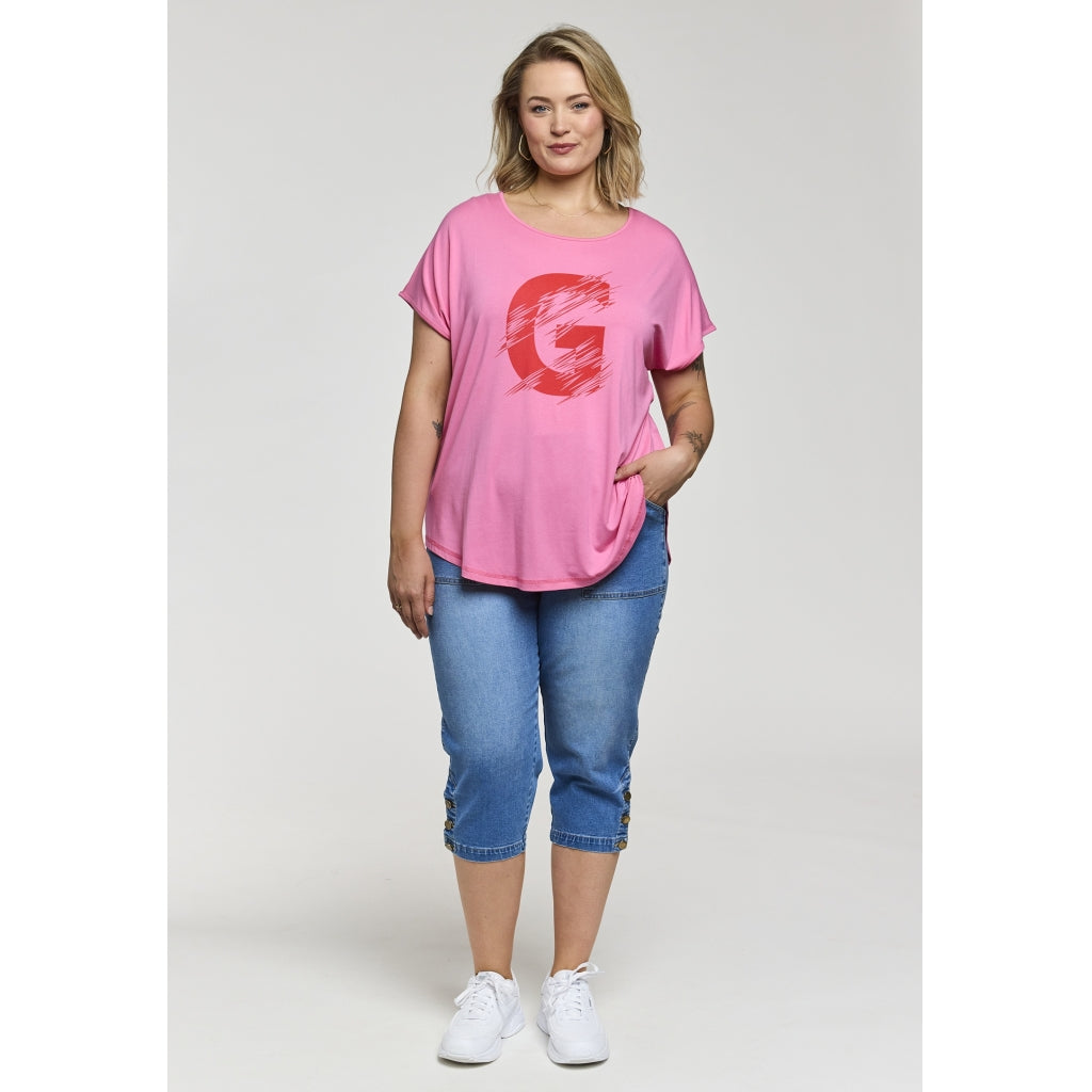Gozzip Woman GGitte T-shirt with print T-Shirt Pink