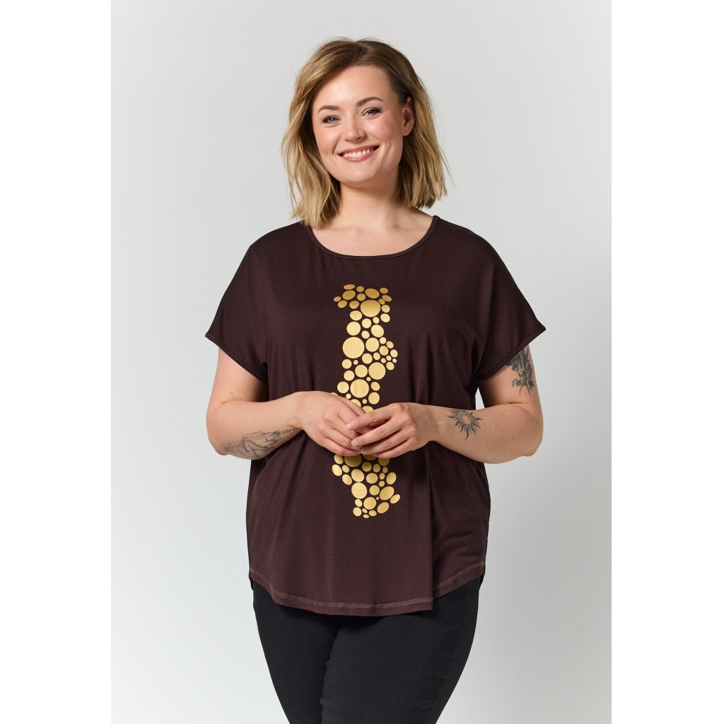 Gozzip Woman GGitte T-shirt with print T-Shirt Brown