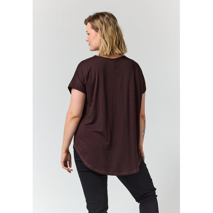 Gozzip Woman GGitte T-shirt with print T-Shirt Brown