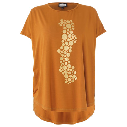 Gozzip Woman GGitte T-shirt with print T-Shirt Mustard
