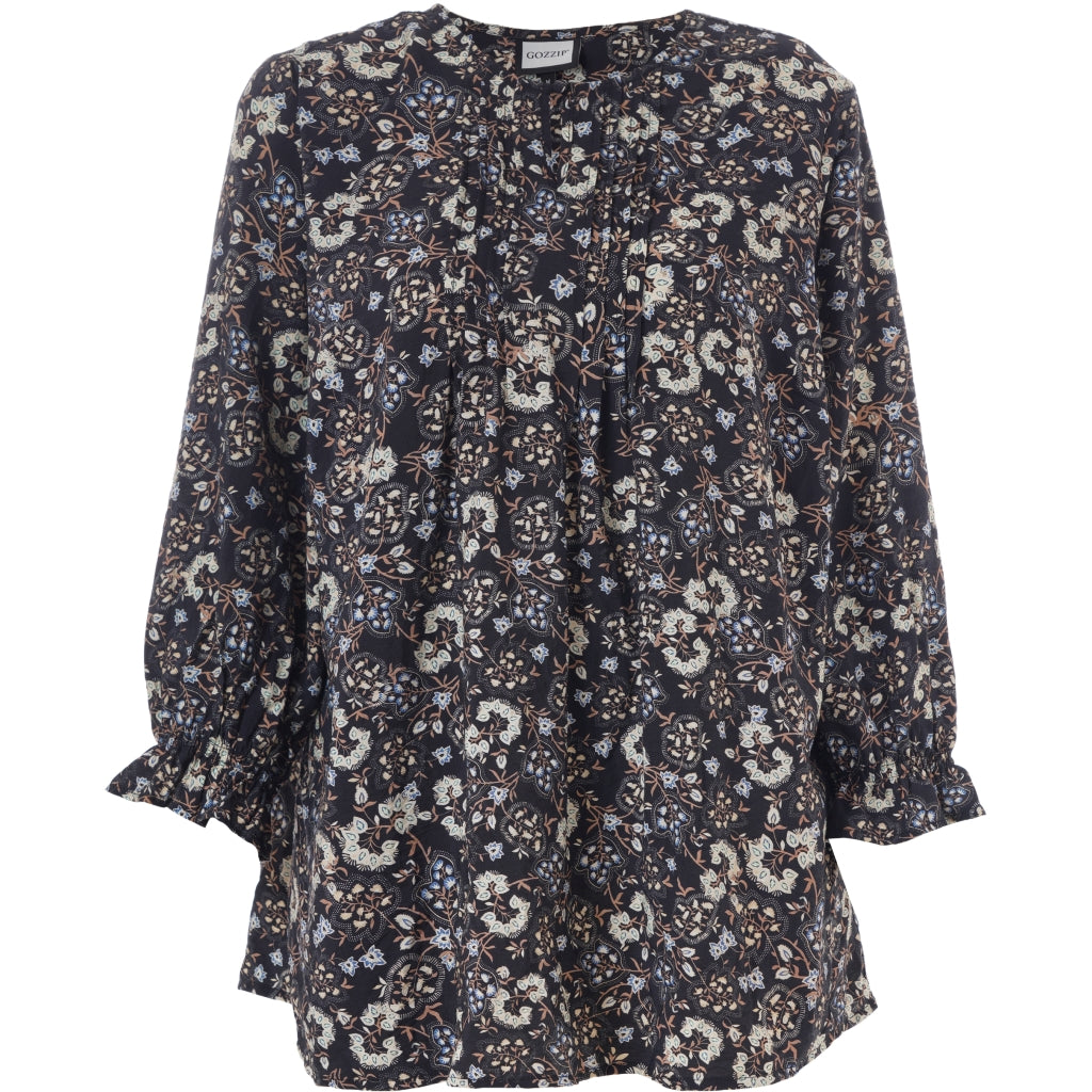 Gozzip Woman GIben Blouse Blouse Black Print