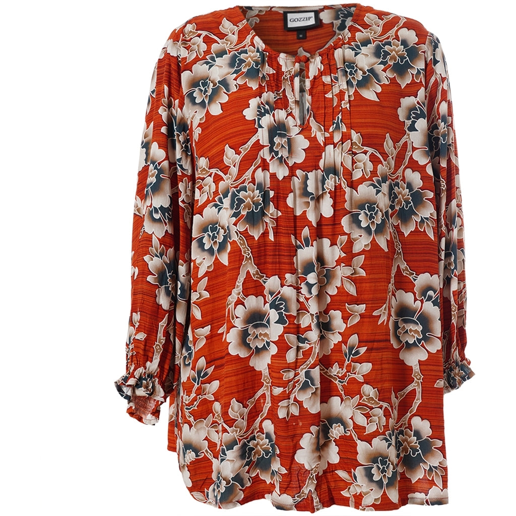 Gozzip Woman GIben Blouse Blouse Pumpkin Flower