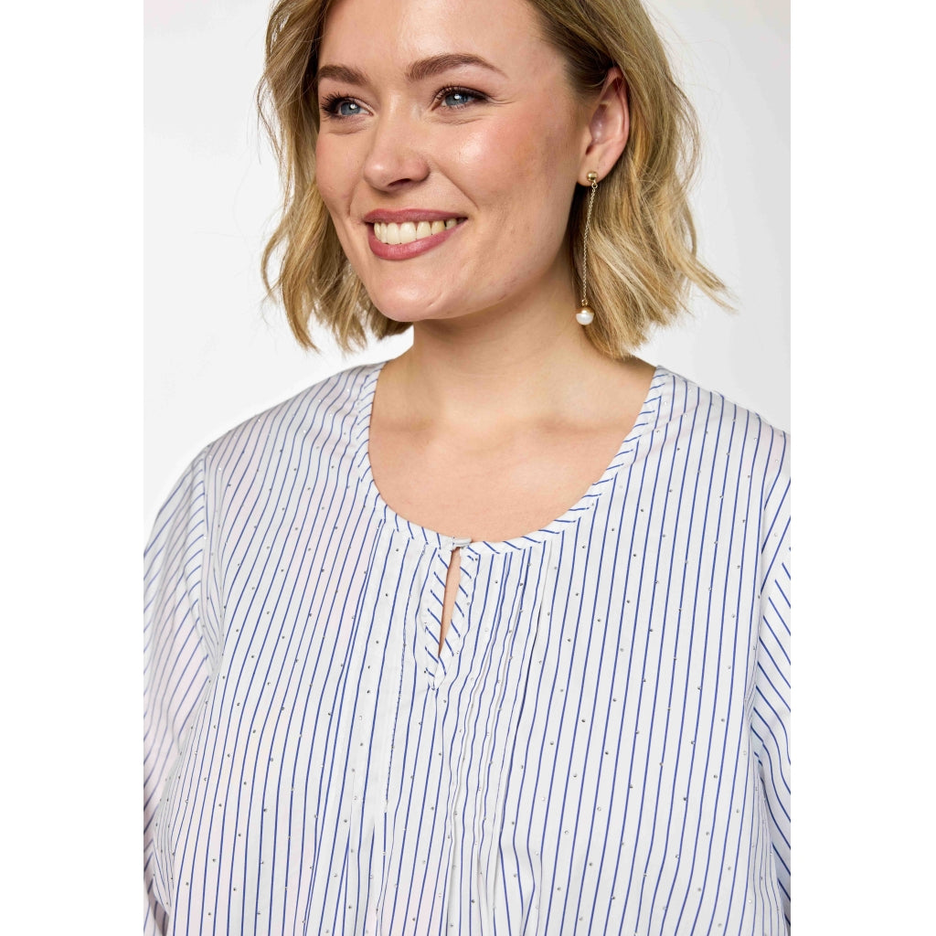 Gozzip Woman GIben Blouse Blouse White blue stripe