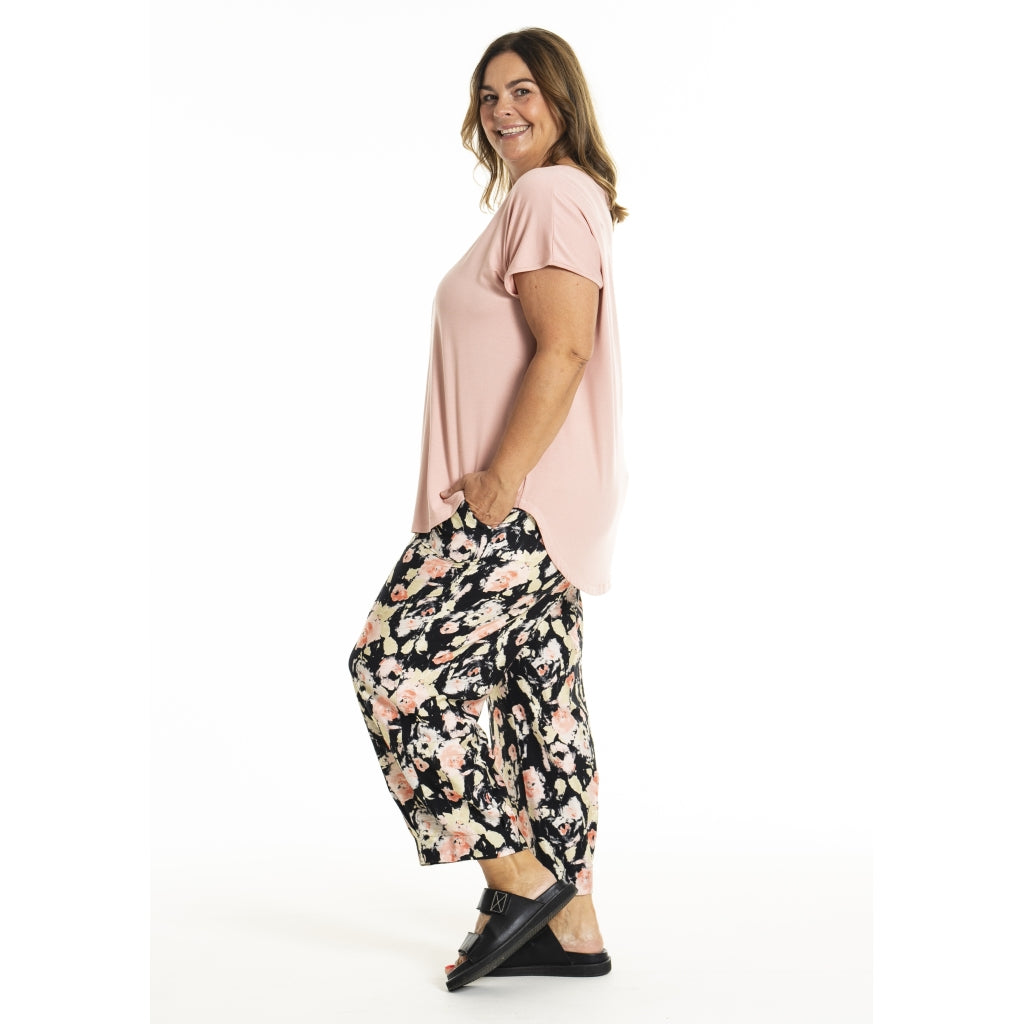 Gozzip Woman GIla Pants Pants Black printed