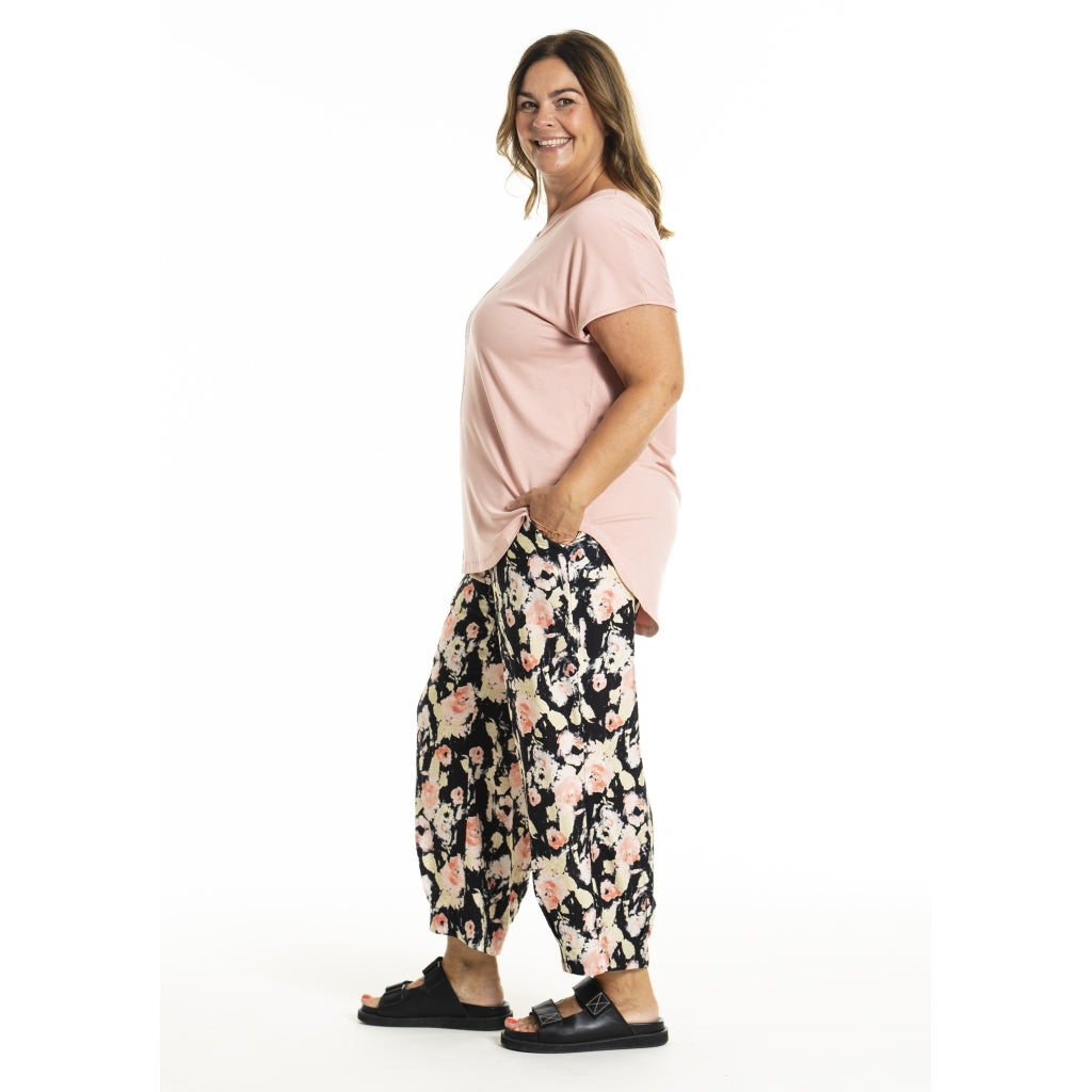 Gozzip Woman GIla Pants Pants Black printed