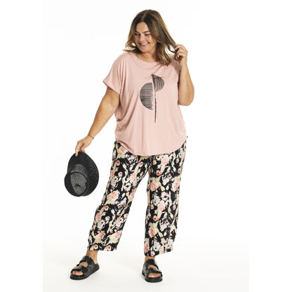 Gozzip Woman GIla Pants Pants Black printed