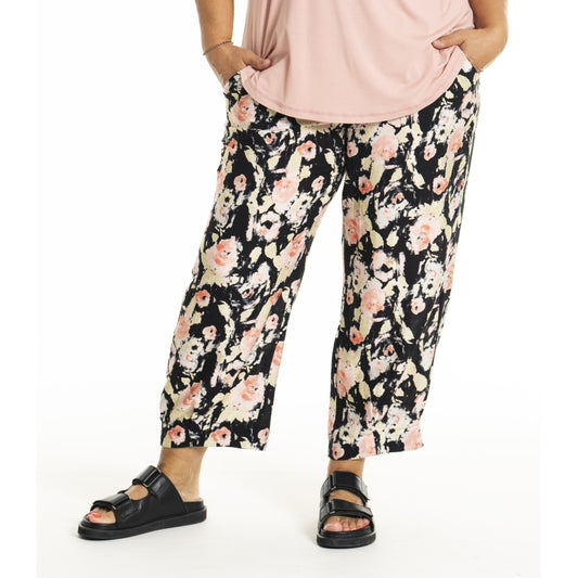 Gozzip Woman GIla Pants Pants Black printed