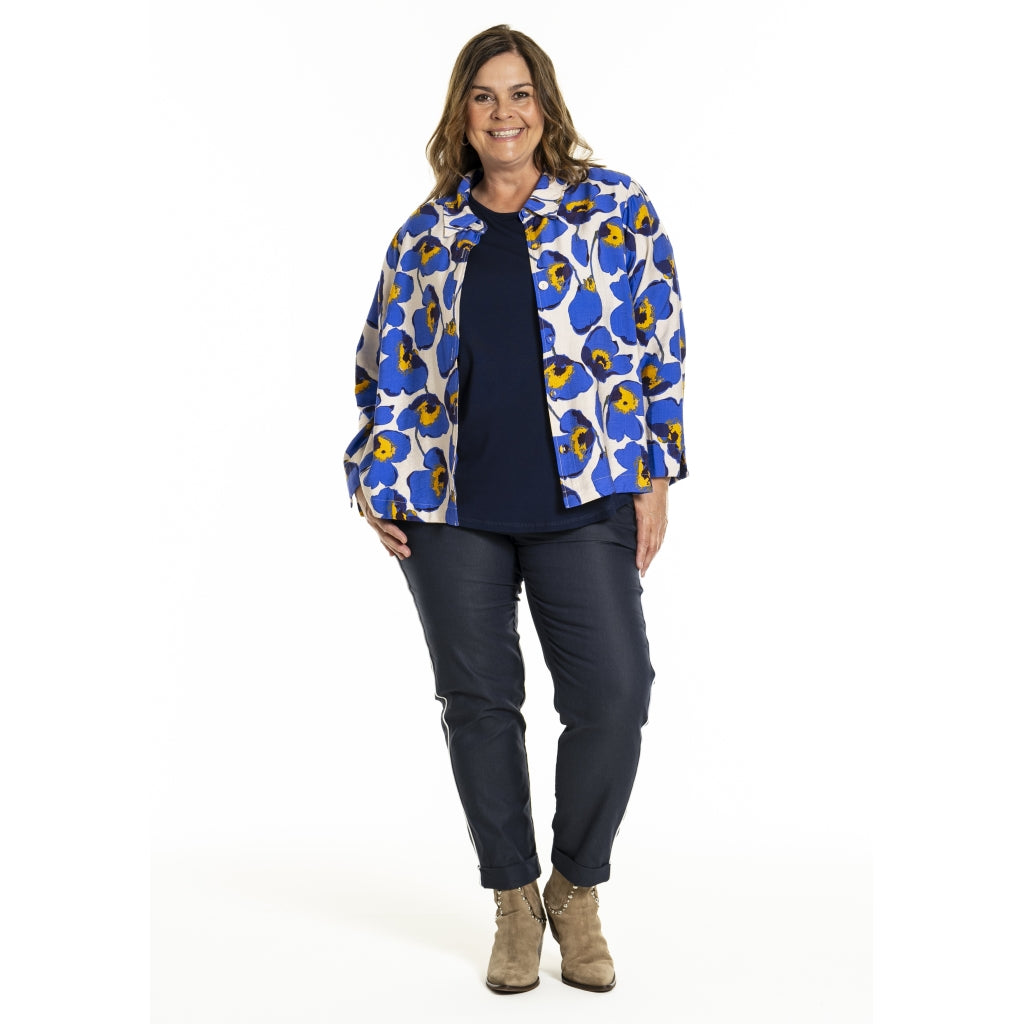 Gozzip Woman GInie Shirt jacket Shirt Jacket Blue print