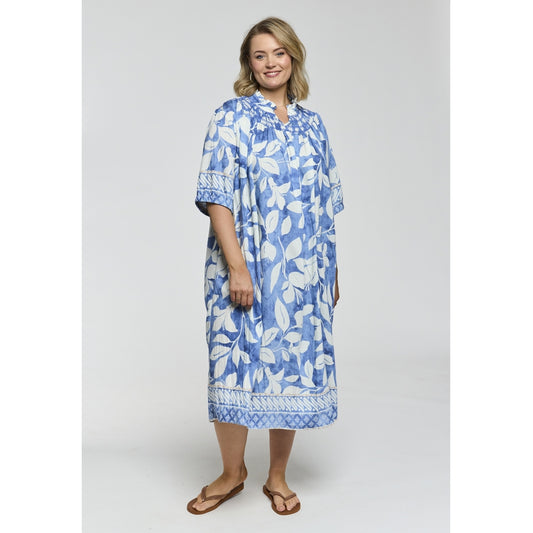Gozzip Woman GJoy Dress Dress Blue/Off-white board fabric