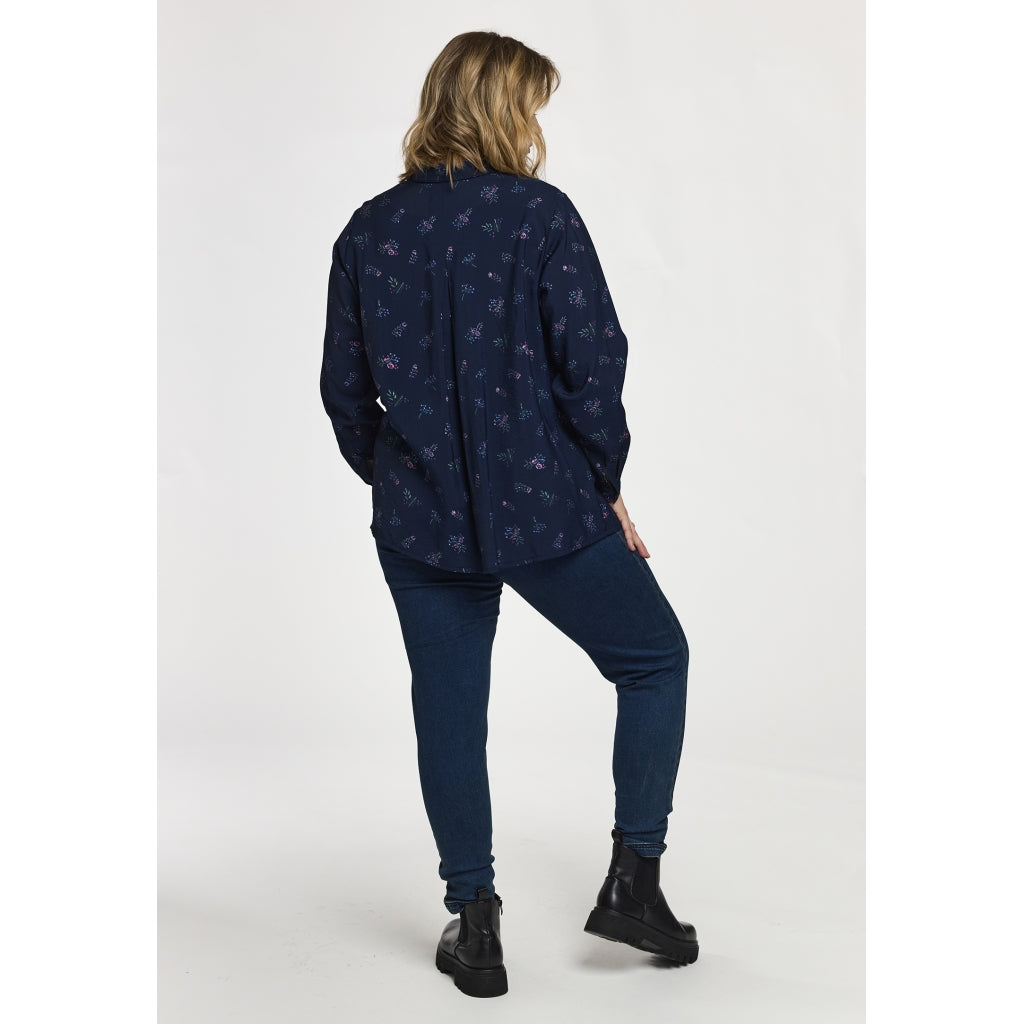 Gozzip Woman GKarina Shirt Shirt Navy Print