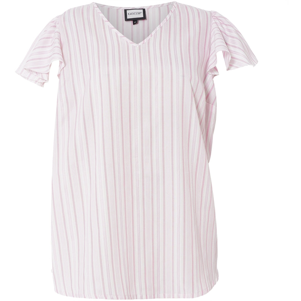 Gozzip Woman GKetti Top Top White with pink stripe