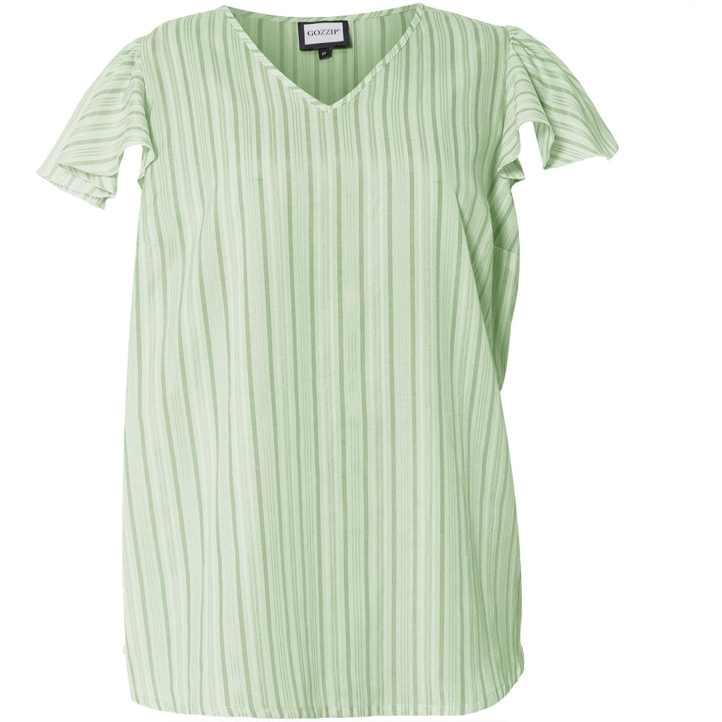 Gozzip Woman GKetti Top Top white with green stripe