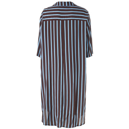 Gozzip Woman GLinea Dress Dress Brown with blue stripes