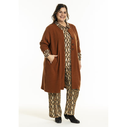 Gozzip Woman GMargrethe Loose Pants Loose Pant Snake Print Brown