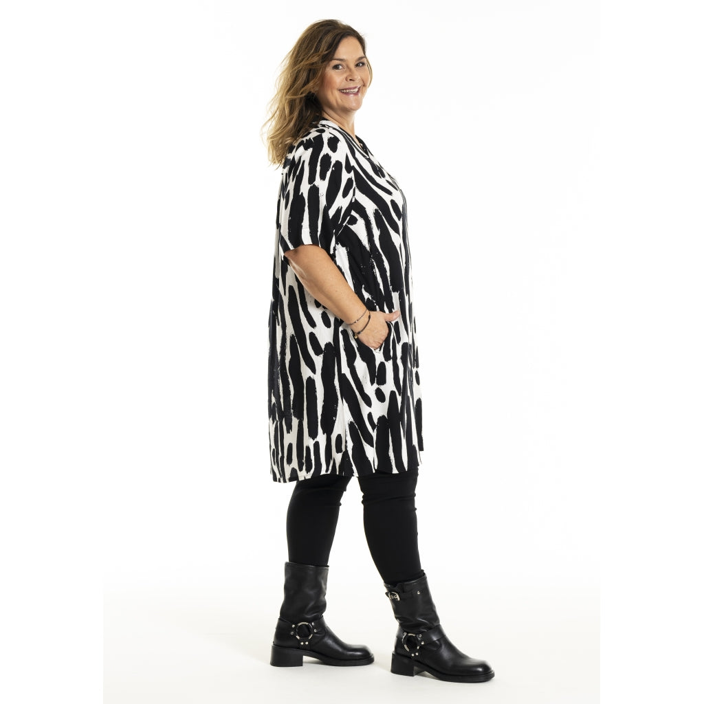 Gozzip Woman GMette Tunic Tunic Off-White Print