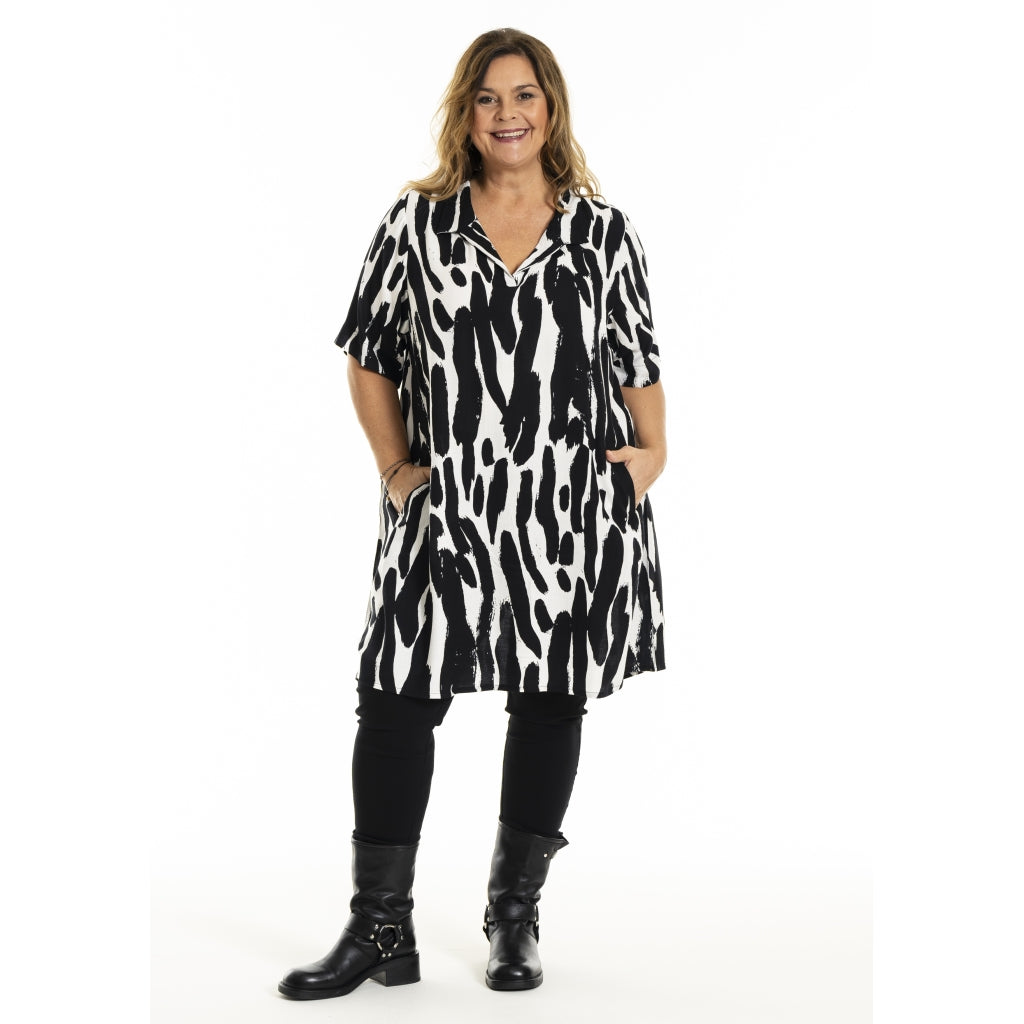 Gozzip Woman GMette Tunic Tunic Off-White Print