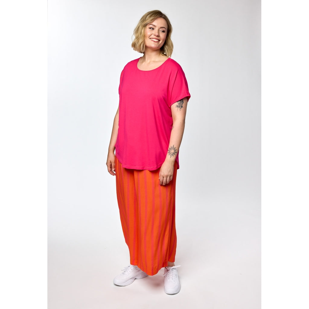 Gozzip Woman GMillie Wide Pants Pants Pink-orange stripe