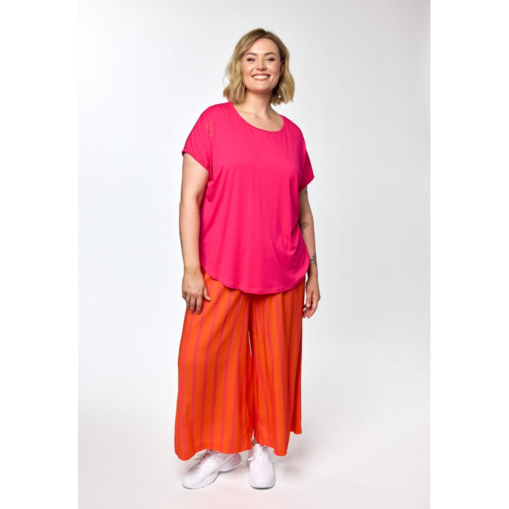 Gozzip Woman GMillie Wide Pants Pants Pink-orange stripe