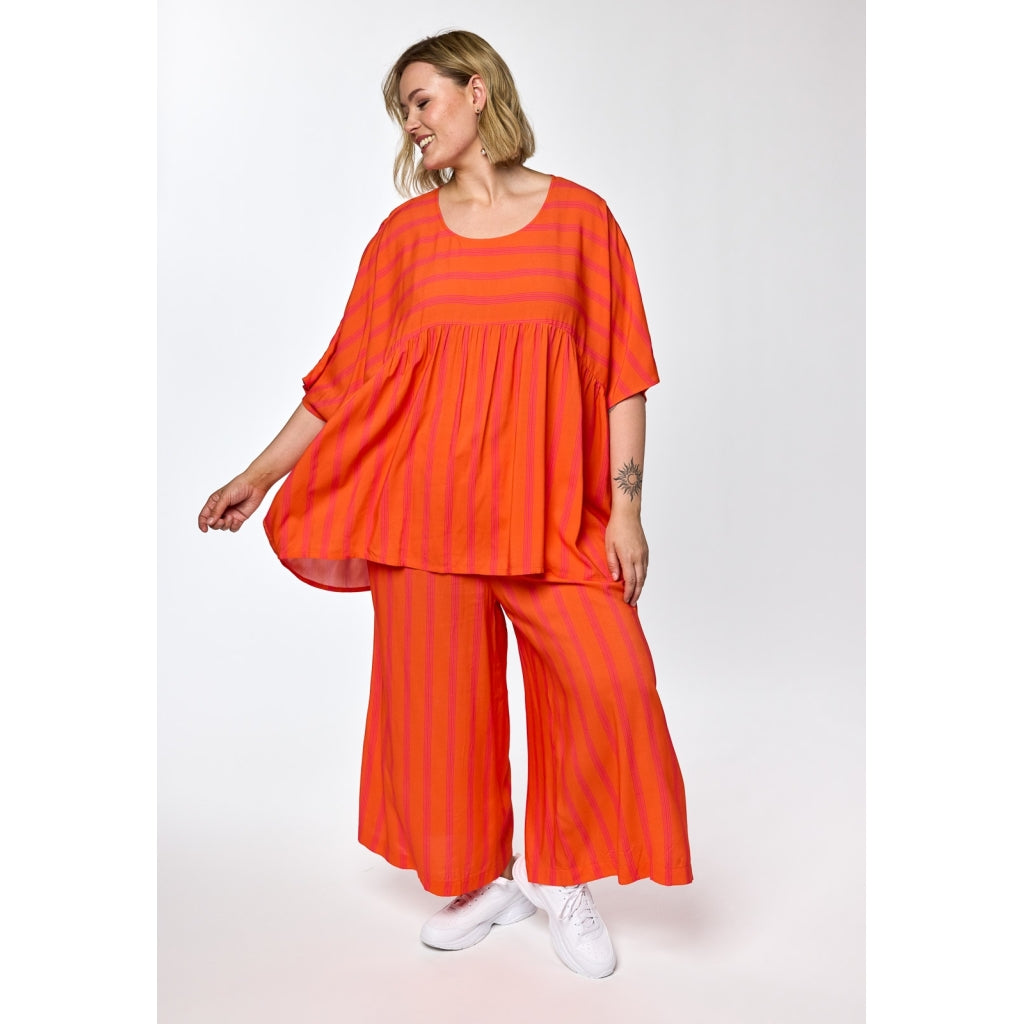 Gozzip Woman GMillie Wide Pants Pants Pink-orange stripe