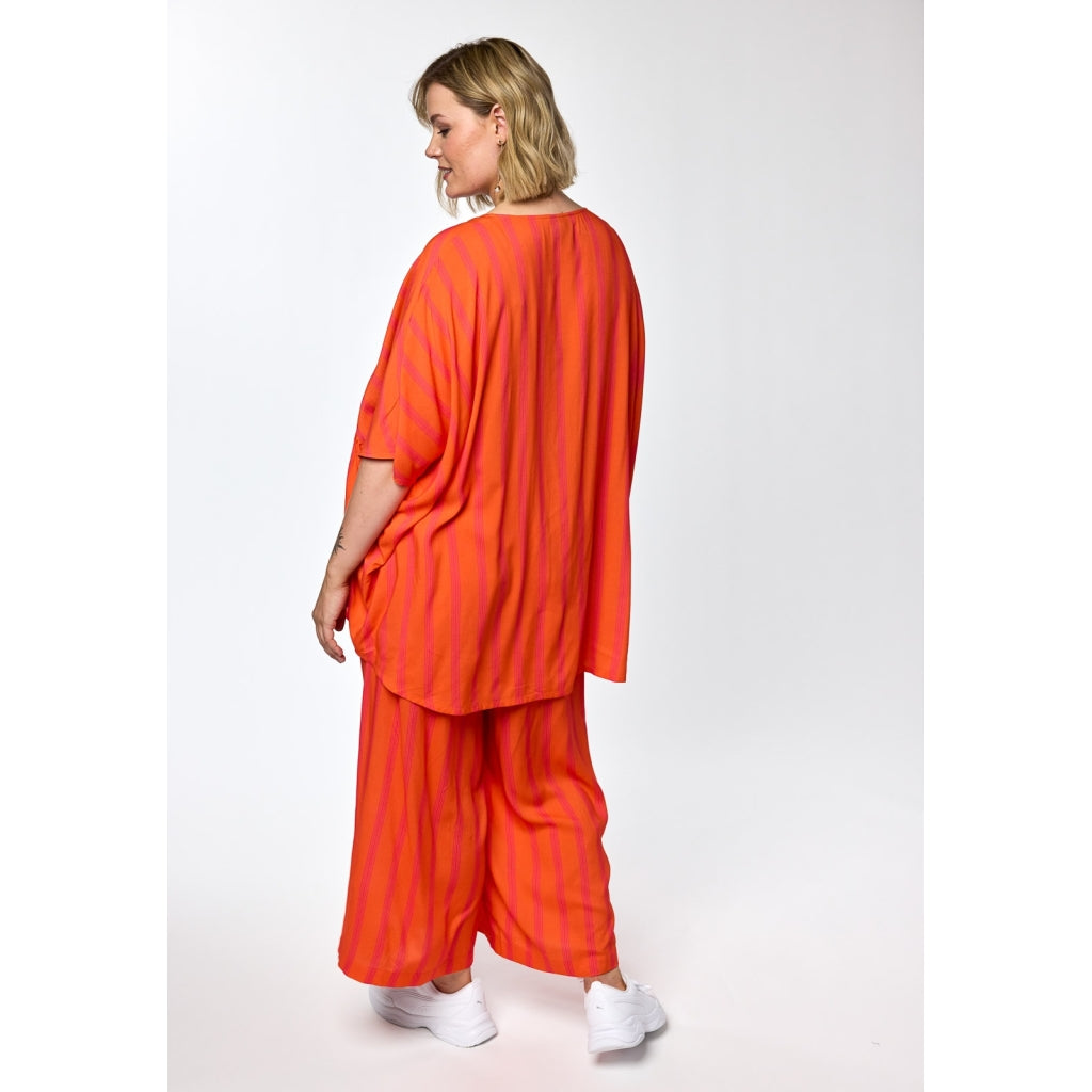 Gozzip Woman GMillie Wide Pants Pants Pink-orange stripe