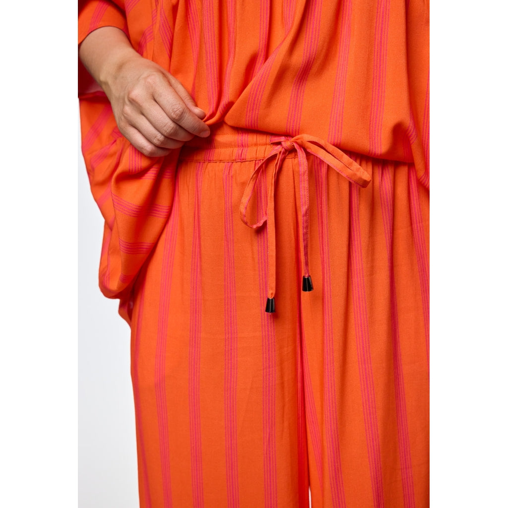Gozzip Woman GMillie Wide Pants Pants Pink-orange stripe
