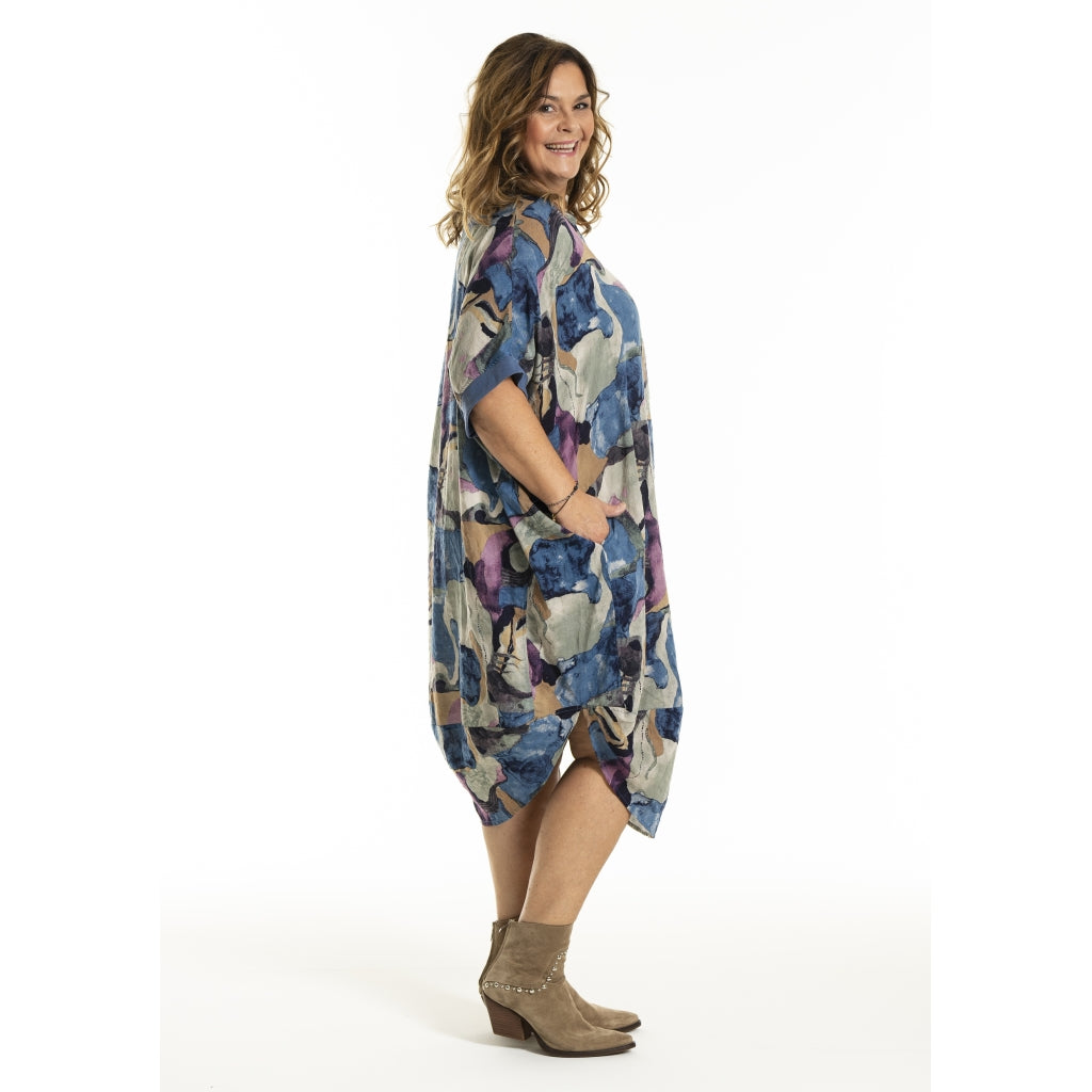 Gozzip Woman GMuna Dress Dress Blue print