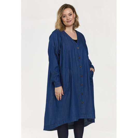 Gozzip Woman GNellie Denim Dress Dress Denim Blue