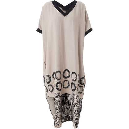Gozzip Woman GNia Dress Dress Sand/Black printed