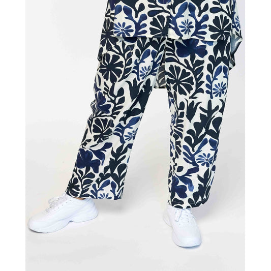 Gozzip Woman GOda Pants Pants Blue print