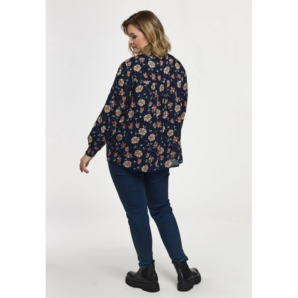 Gozzip Woman GSilke Blouse Blouse Navy Print